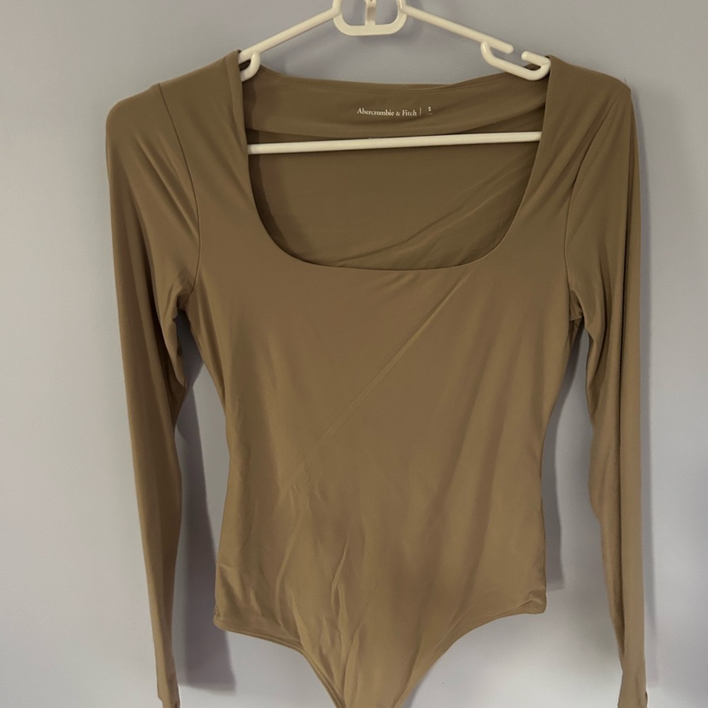 Abercrombie & Fitch Women's Tan Long Sleeve Bodysuit